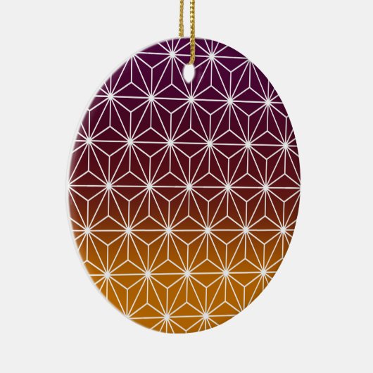 Traditionele Japanse Asanoha-printer Bourgogne & G Keramisch Ornament (Rechts)