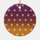 Traditionele Japanse Asanoha-printer Bourgogne & G Keramisch Ornament (Voorkant)