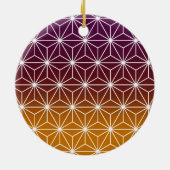 Traditionele Japanse Asanoha-printer Bourgogne & G Keramisch Ornament (Achterkant)