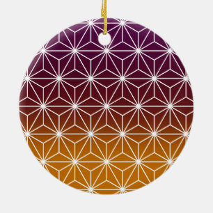 Traditionele Japanse Asanoha-printer Bourgogne & G Keramisch Ornament