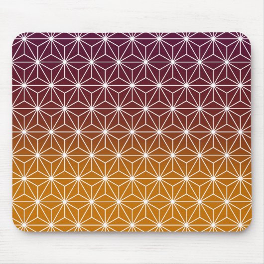 Traditionele Japanse Asanoha-printer Bourgogne & G Muismat (Voorkant)