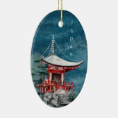 Traditionele Japanse boeddhistische tempel met Ker Keramisch Ornament (Rechts)