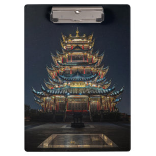 Traditionele Japanse bouwlampjes in Night Sky Klembord