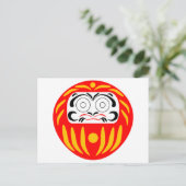Traditionele japanse daruma-pop briefkaart (Staand voorkant)