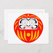 Traditionele japanse daruma-pop briefkaart (Voorkant / Achterkant)