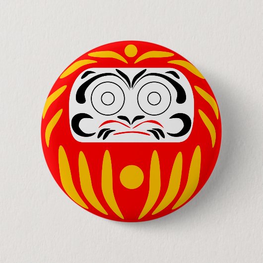 Traditionele japanse daruma-pop ronde button 5,7 cm (Voorkant)