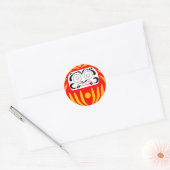 Traditionele japanse daruma-pop ronde sticker (Envelop)