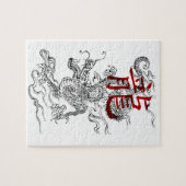 Traditionele Japanse draak met Kanji Legpuzzel (Horizontaal)