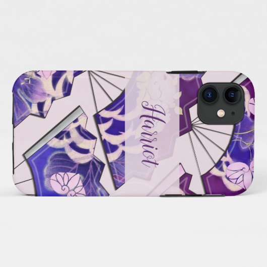 Traditionele Japanse fans AANGEPASTE NAAM Case-Mate iPhone Case (Achterkant (horizontaal))