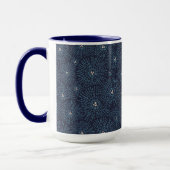 Traditionele Japanse floraal geometrisch blauw wit Mok (Links)