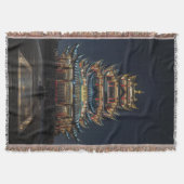 Traditionele Japanse gebouwen lichten het Night Sk Deken (Voorkant)