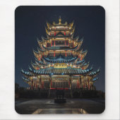 Traditionele Japanse gebouwen lichten het Night Sk Muismat (Voorkant)