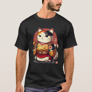 Traditionele Japanse Geisha Kanji Lucky Cat T-shirt