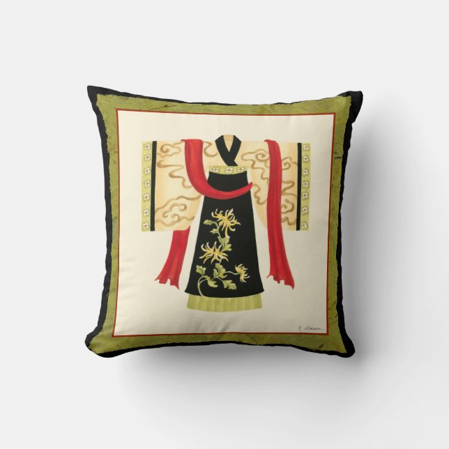 Traditionele Japanse Kimono met Bloemendruk Kussen (Voorkant)