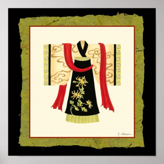 Traditionele Japanse Kimono met Floral Print (Voorkant)