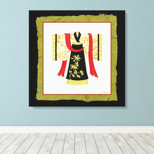 Traditionele Japanse Kimono met Floral Print (Insitu (Houten vloer))