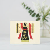 Traditionele Japanse Kimono met Floral Print Briefkaart (Staand voorkant)