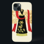 Traditionele Japanse Kimono met Floral Print iPhone 13 Hoesje<br><div class="desc">Nancy Slocum maakte deze charmante print van een traditionele Japanse Kimono met een diepe rode sash. De onderkant van de kimono is zwart met een mooie florale afdruk. Geef dit als geschenk,  of koop het voor jezelf!</div>