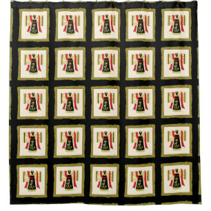 Traditionele Japanse Kimono met Floral Print Douchegordijn