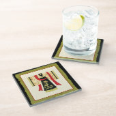 Traditionele Japanse Kimono met Floral Print Glazen Onderzetter (Schuin)