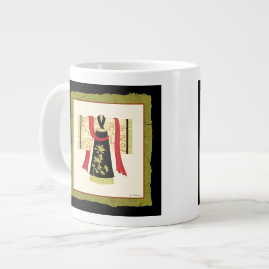 Traditionele Japanse Kimono met Floral Print Grote Koffiekop (Links)