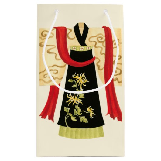 Traditionele Japanse Kimono met Floral Print Klein Cadeauzakje (Achterkant)