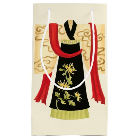 Traditionele Japanse Kimono met Floral Print Klein Cadeauzakje (Voorkant)