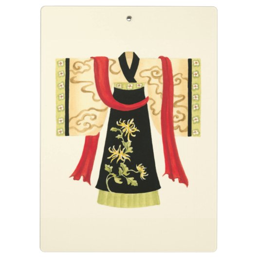 Traditionele Japanse Kimono met Floral Print Klembord (Achterkant)