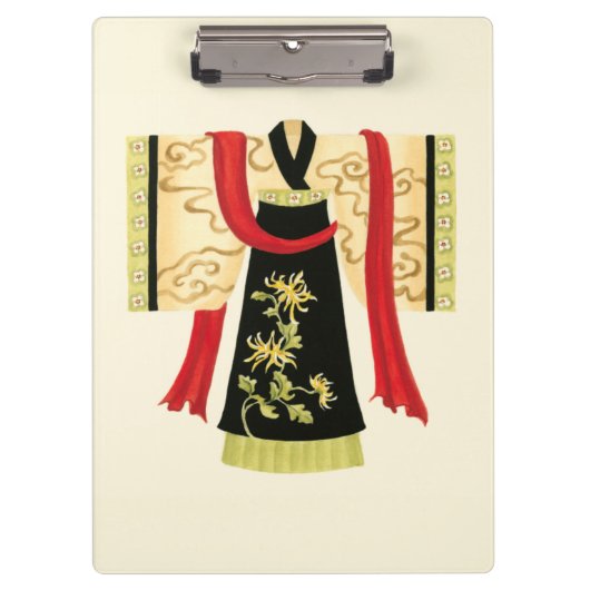Traditionele Japanse Kimono met Floral Print Klembord (Voorkant)