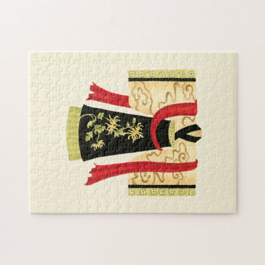 Traditionele Japanse Kimono met Floral Print Legpuzzel (Horizontaal)