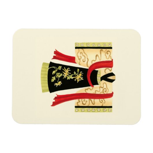 Traditionele Japanse Kimono met Floral Print Magneet (Horizontaal)