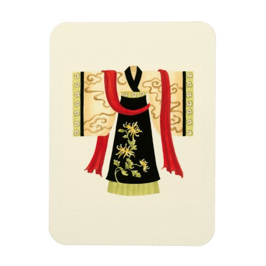 Traditionele Japanse Kimono met Floral Print Magneet (Verticaal)