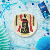 Traditionele Japanse Kimono met Floral Print Papieren Bordje (Feest)