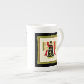 Traditionele Japanse Kimono met Floral Print Porselein Kop (Voorkant rechts)