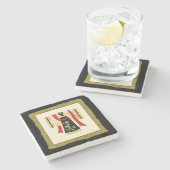 Traditionele Japanse Kimono met Floral Print Stenen Onderzetter (Zijkant)