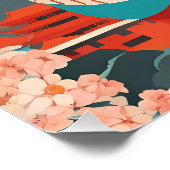 Traditionele Japanse kimono vrouw  kunst Perfect Poster (Hoek)