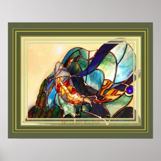 Traditionele Japanse Koi Fish Natuur Art Poster (Voorkant)