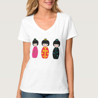 Traditionele Japanse Kokeshi Geisha Dolls T-shirt