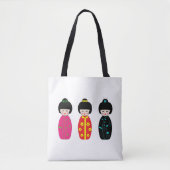 Traditionele Japanse Kokeshi Geisha Dolls Tote Bag (Voorkant)