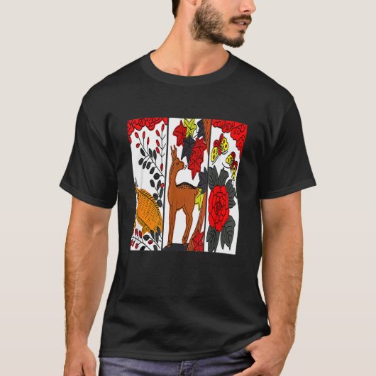 Traditionele Japanse kunst Hanafuda T-shirt (Voorkant)