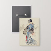 Traditionele Japanse kunst van geisha in kimono Button (Voorkant / Achterkant)
