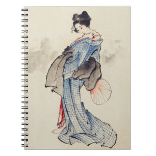 Traditionele Japanse kunst van geisha in kimono Notitieboek