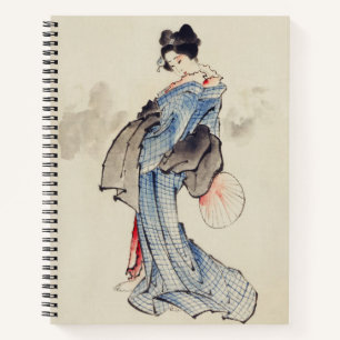 Traditionele Japanse kunst van geisha in kimono Notitieboek