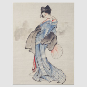 Traditionele Japanse kunst van geisha in kimono Tissuepapier