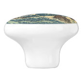 Traditionele Japanse kunst zee Ukiyo-e oceaan golf Keramische Knop (Zijkant)