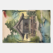 Traditionele Japanse Landscape Paint ephemera No10 Inpakpapier Vel (Voorkant 2)