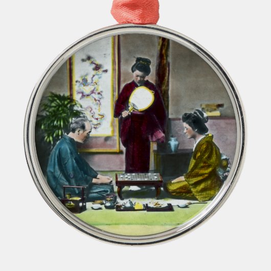  Traditionele Japanse Mahjong 麻 雀 Metalen Ornament (Voorkant)