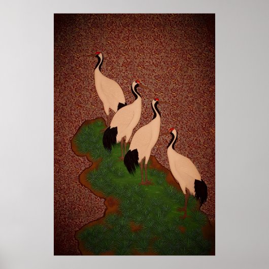 Traditionele Japanse Nihonga Textured Kunst Poster (Voorkant)