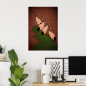 Traditionele Japanse Nihonga Textured Kunst Poster (Thuiskantoor)