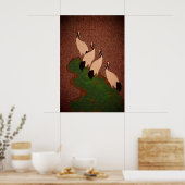 Traditionele Japanse Nihonga Textured Kunst Poster (Keuken)
